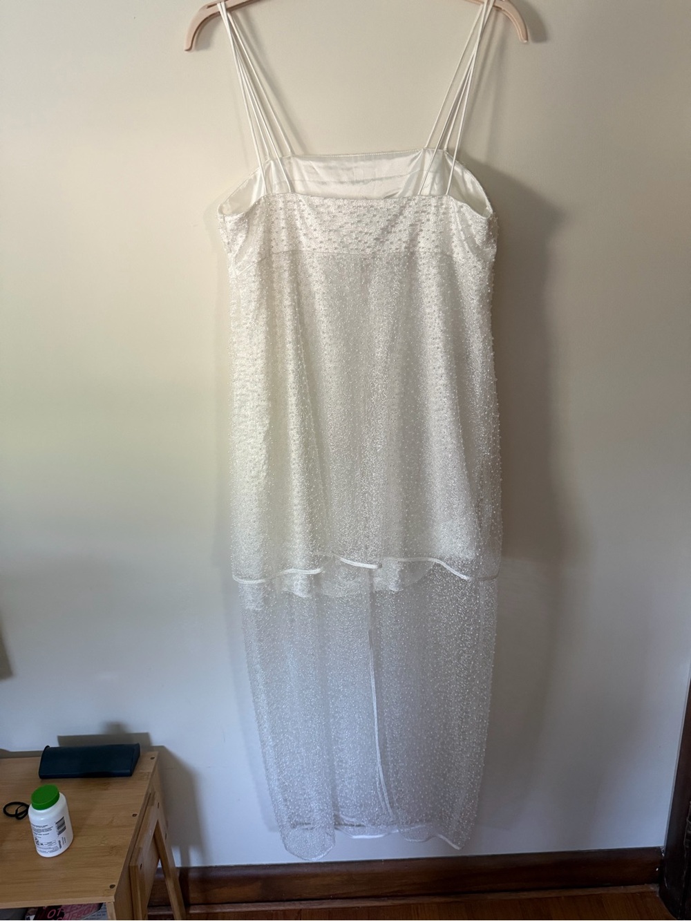 BHLDN White Beaded Sheer-Overlay Wedding Dress - Picture 3 of 4